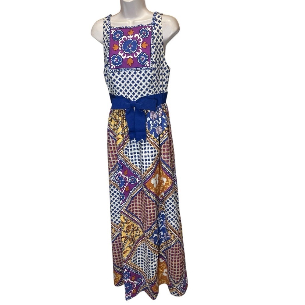 1970s Vintage Shannon Rodgers Patchwork Maxi Dress Womenâs Small